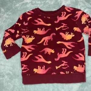 Cat & Jack Maroon Dinosaur Print Toddler Sweatshirt 2T